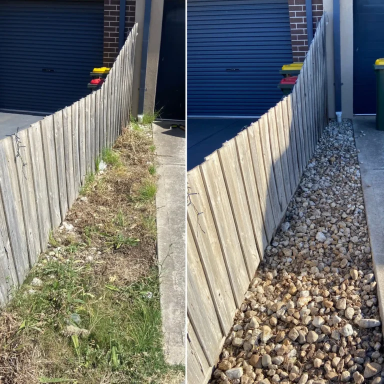 weeding and spraying before and after
